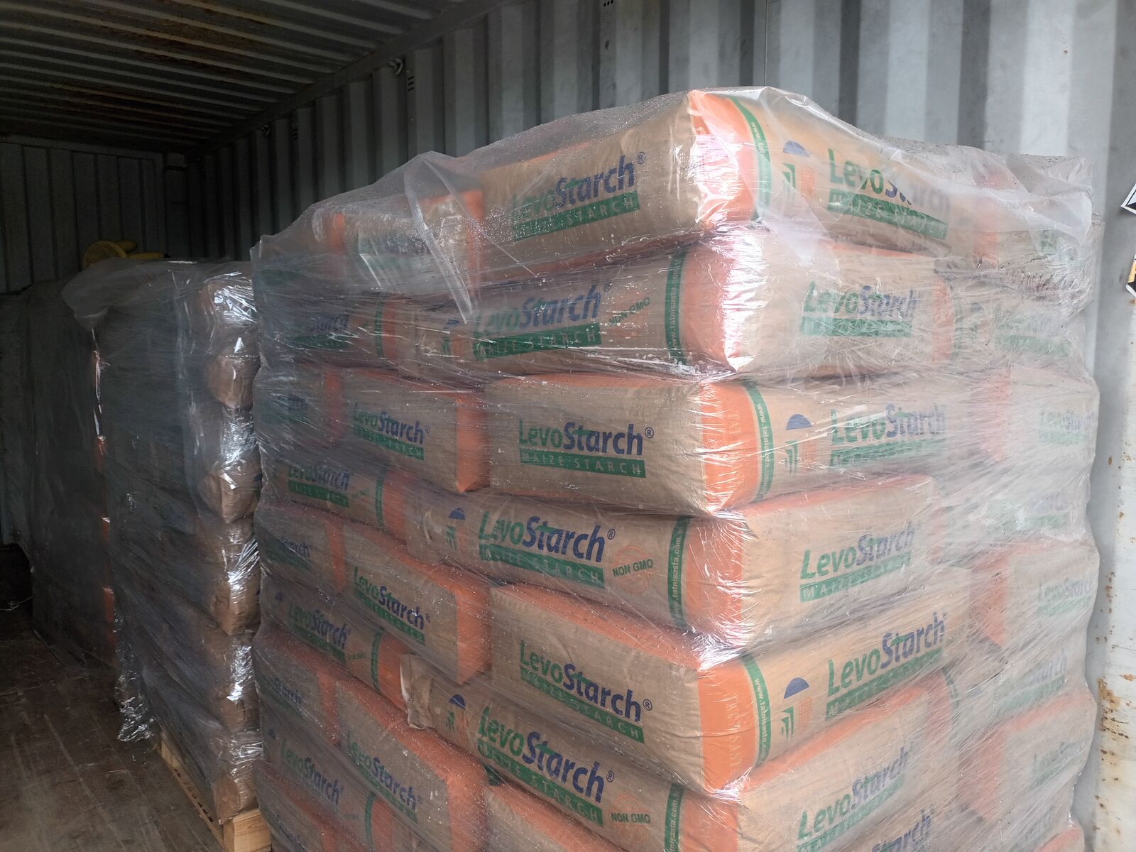 Maize starch sacks container